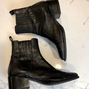 Black Leather Urban Outfitters Booties, Size 8